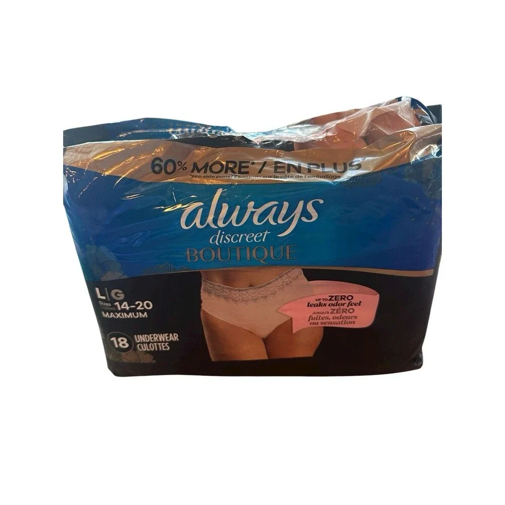 Always Discreet Boutique Women's S/M & L Zero Leaks Underwear New Open Packs